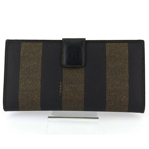 Authentic FENDI wallet pecan beige PVC �~ leather Auth used - Picture 1 of 9